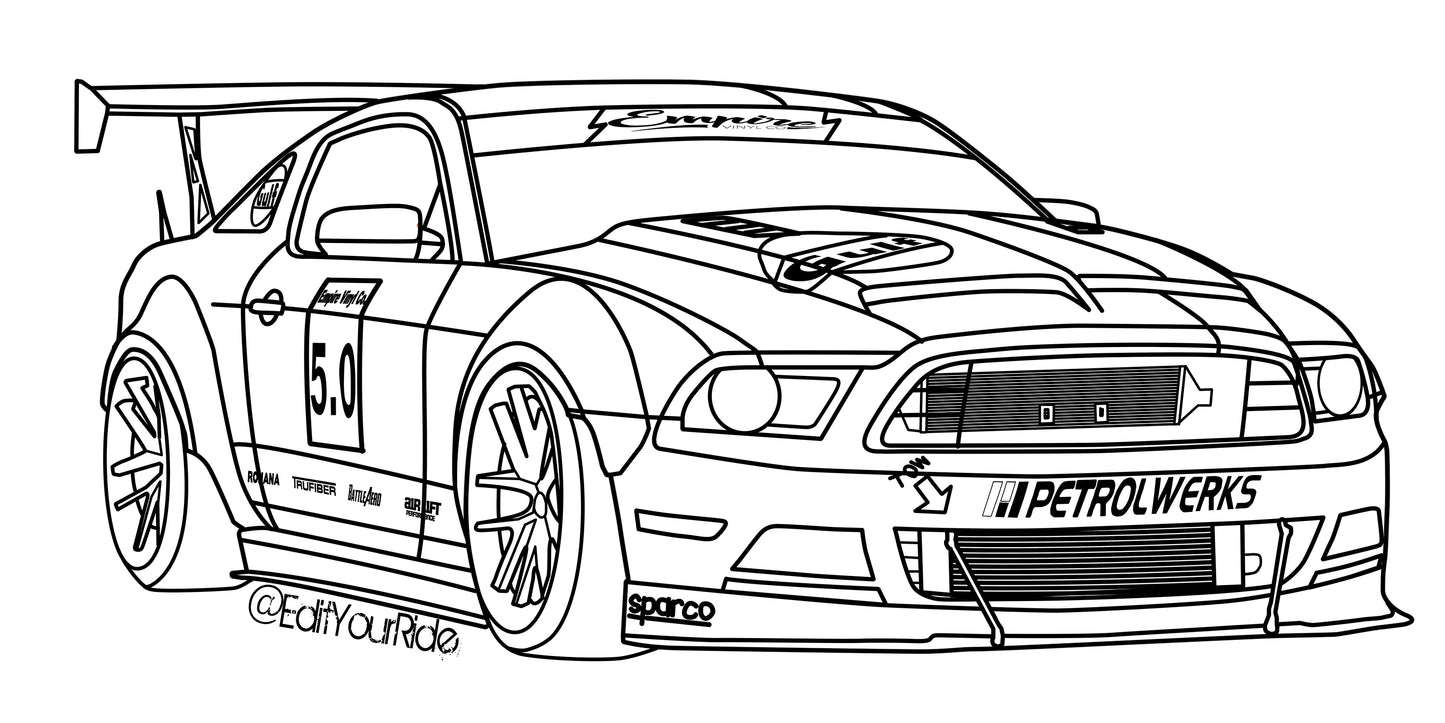 Automotive Drawing (Outline Only)