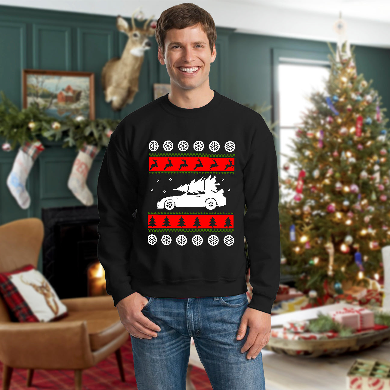 Car guy ugly christmas cheap sweater